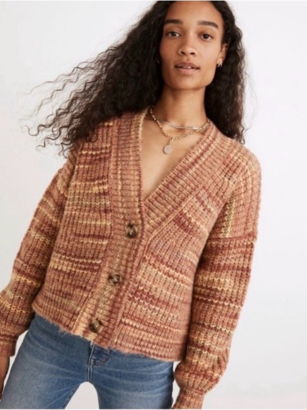 Madewell Space Dyed Waller Cardigan Sweater